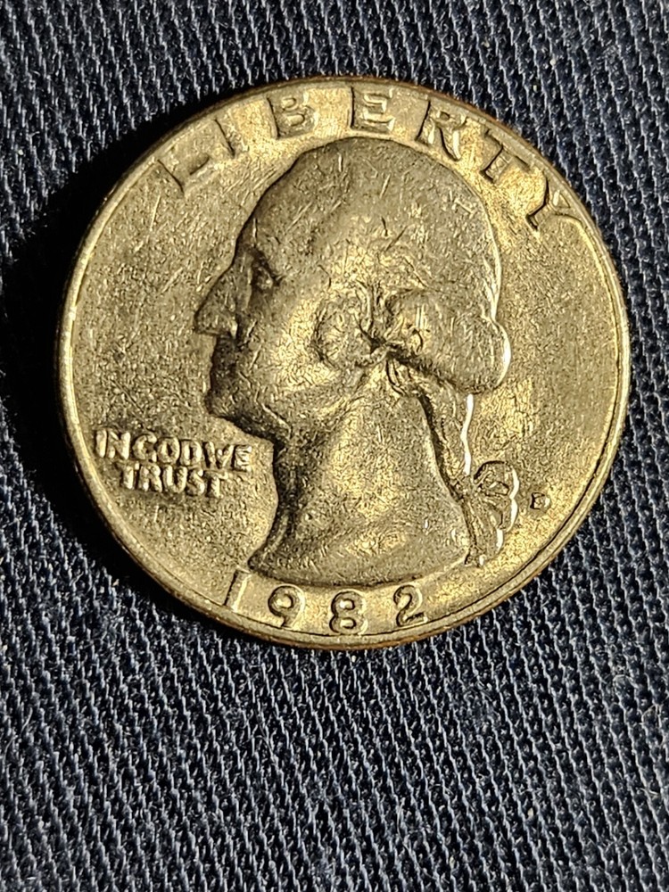 1982 D Quarter Errors Filled In Mint Mark, Letters On Rim, " In Cod We Trust" DD