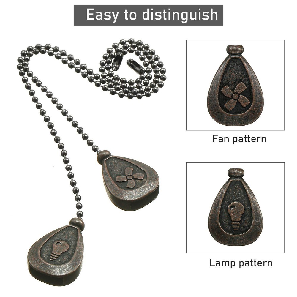 Pull Chains Decorative Extension Chain Pendant for Ceiling Lamp Fan, 4 Pack