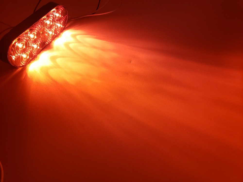 Two 6" Oval Red LED TecNiq Hybrid Reverse Lights RV Camper Trailer