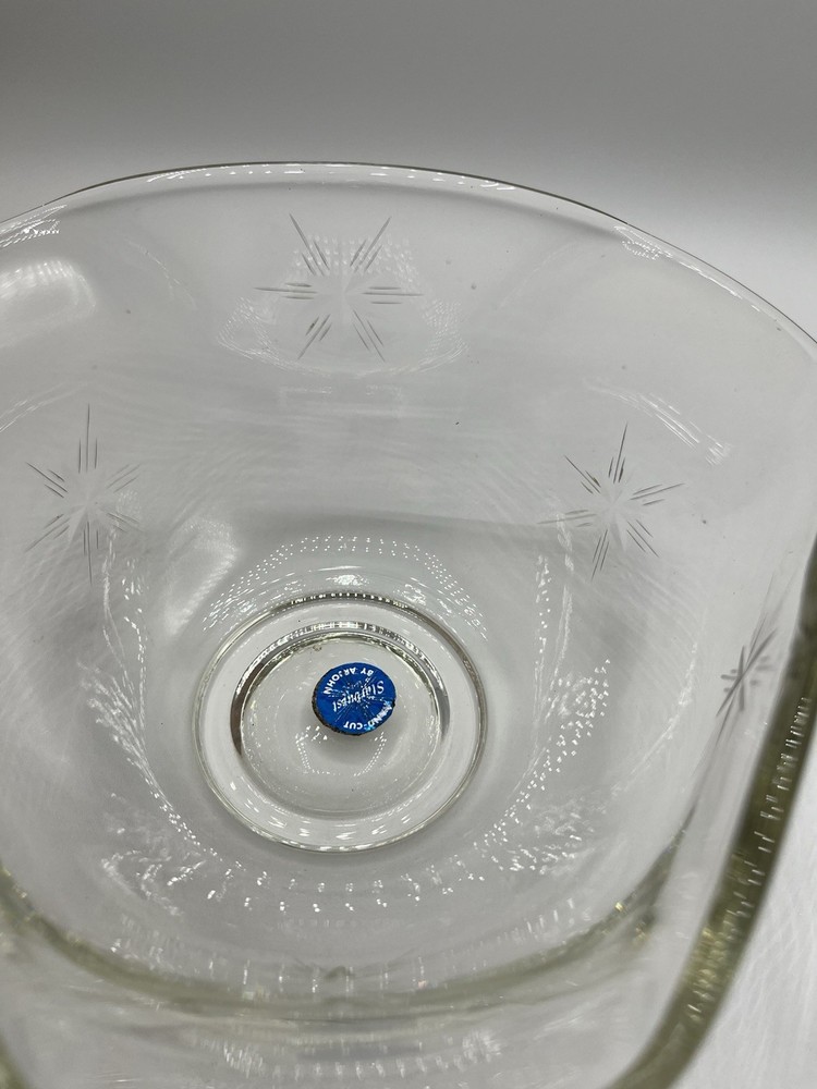 Hand Cut Starburst Crystal Triangular Medium Bowl By Arjohn 4” X 8”