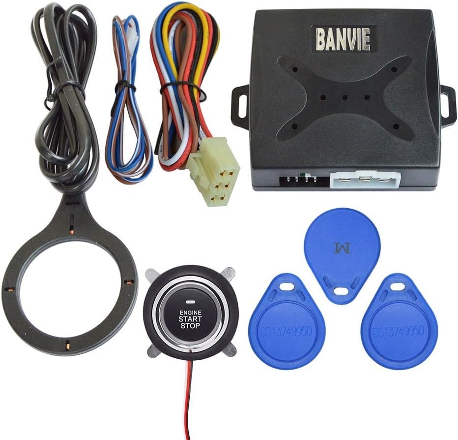 Car Push to Start Ignition Kit, Keyless Go Engine Start Stop Button Syst...