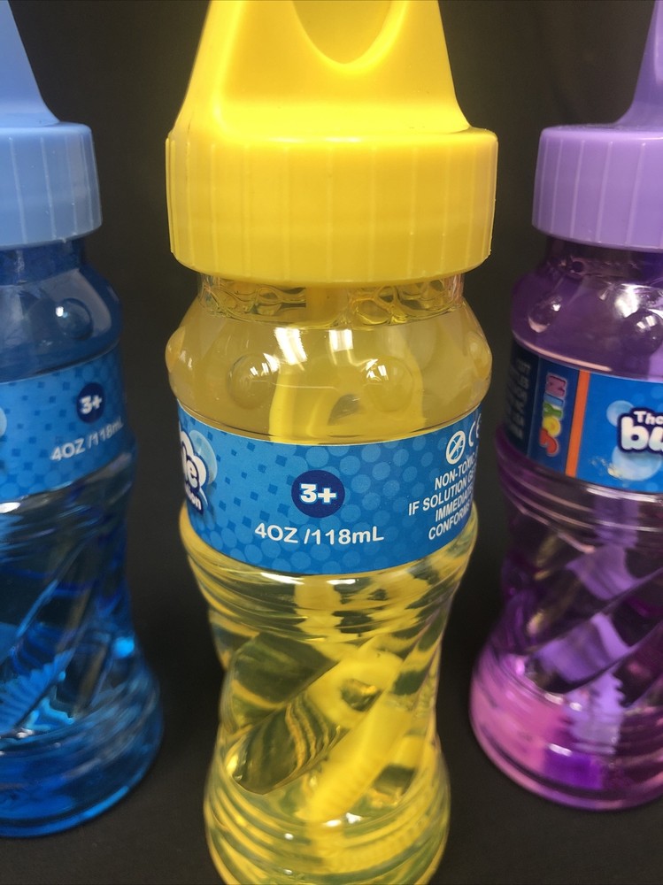 Bubbles Solution 3 - 4oz Bottles, Assorted Colors