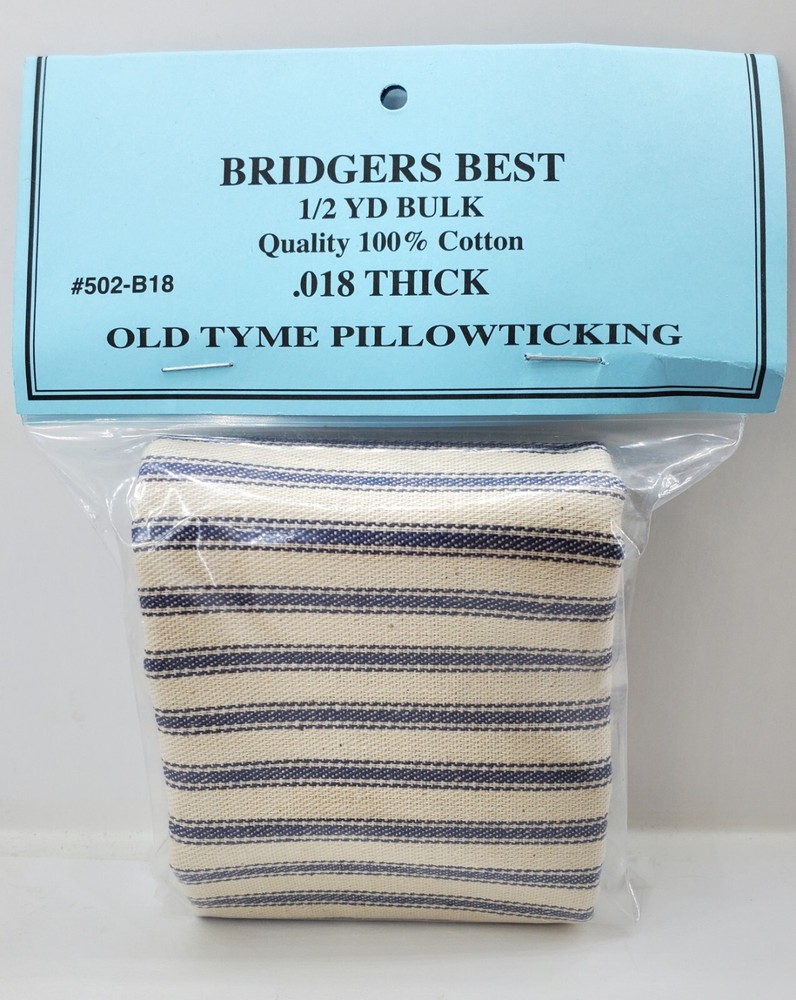 Bridgers Best Pillow Ticking Bulk 1/2 Yard 100% Cotton .018" Muzzleloader Patch