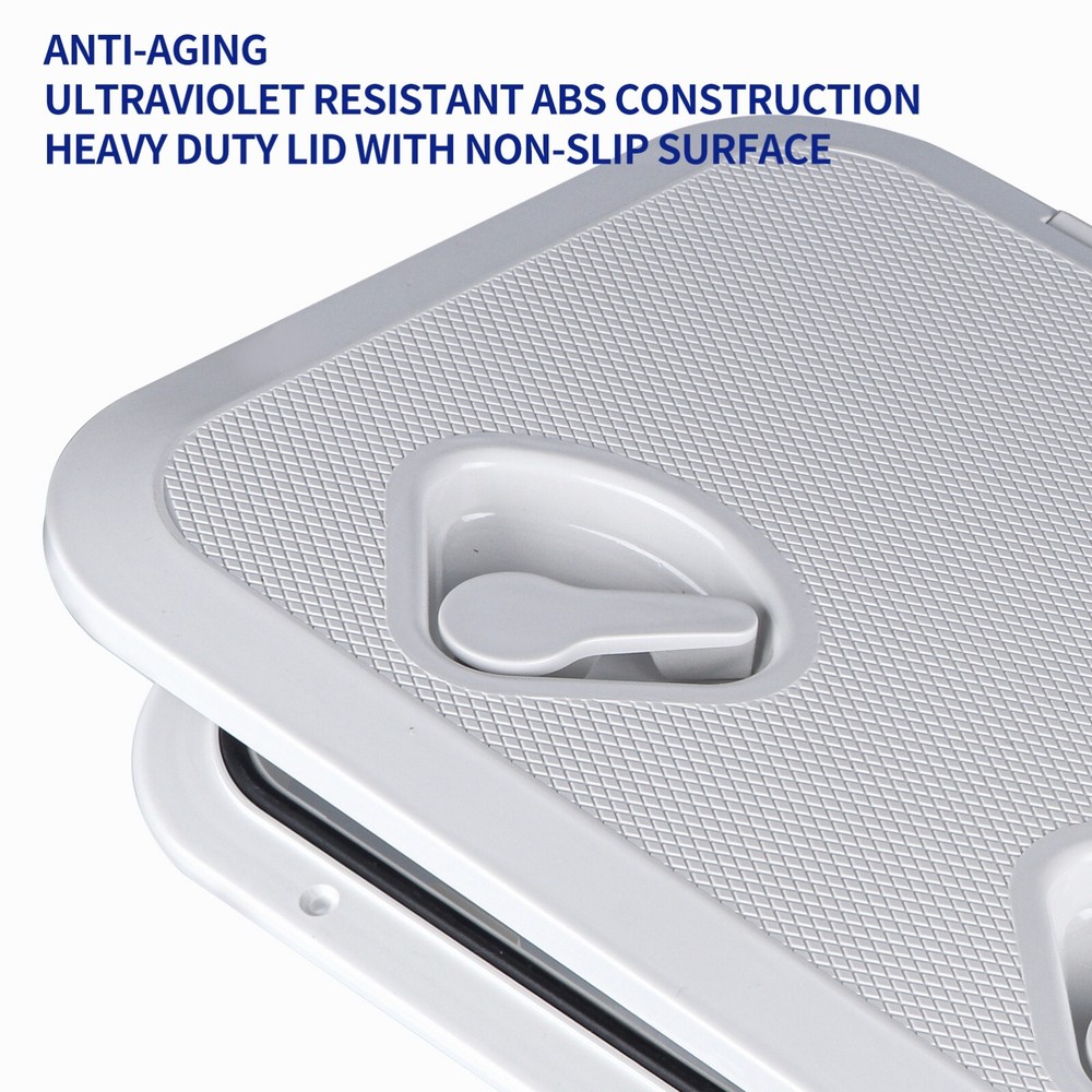 2Pcs White Marine Boat Deck Rectangular Access Hatch Handle Lock 17 in*9.6 in