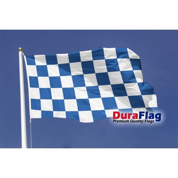 Blue & White Check Flag Table Hand Waving Flags Bunting Party Scrunchie Displays