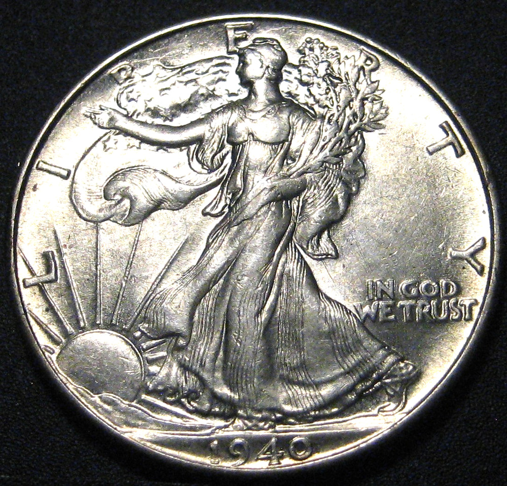 BU 1940 WALKING LIBERTY SILVER HALF DOLLAR UNCIRCULATED MS UNC  (b)