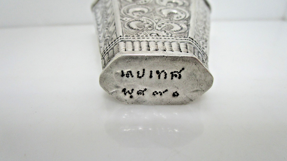 Antique Repousse Folder Betal Leaf Solid Silver Asia Thailand Small 4 Vase 43 gr