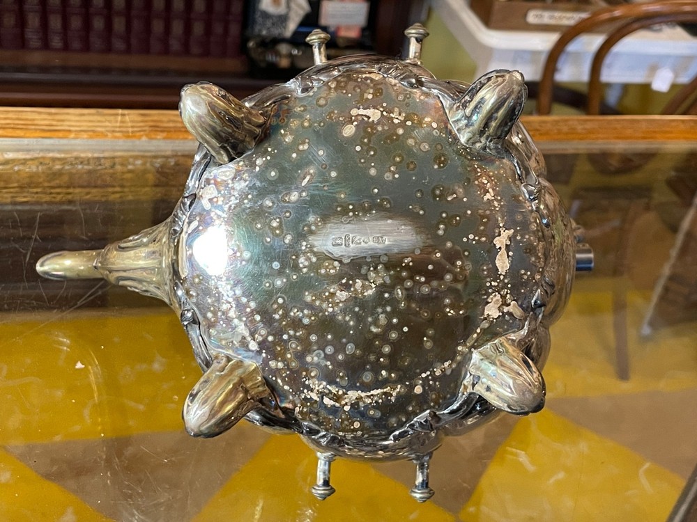 William Fitcher-Samuel Mearback Silver Plated Tilting Teapot Stand & Burner