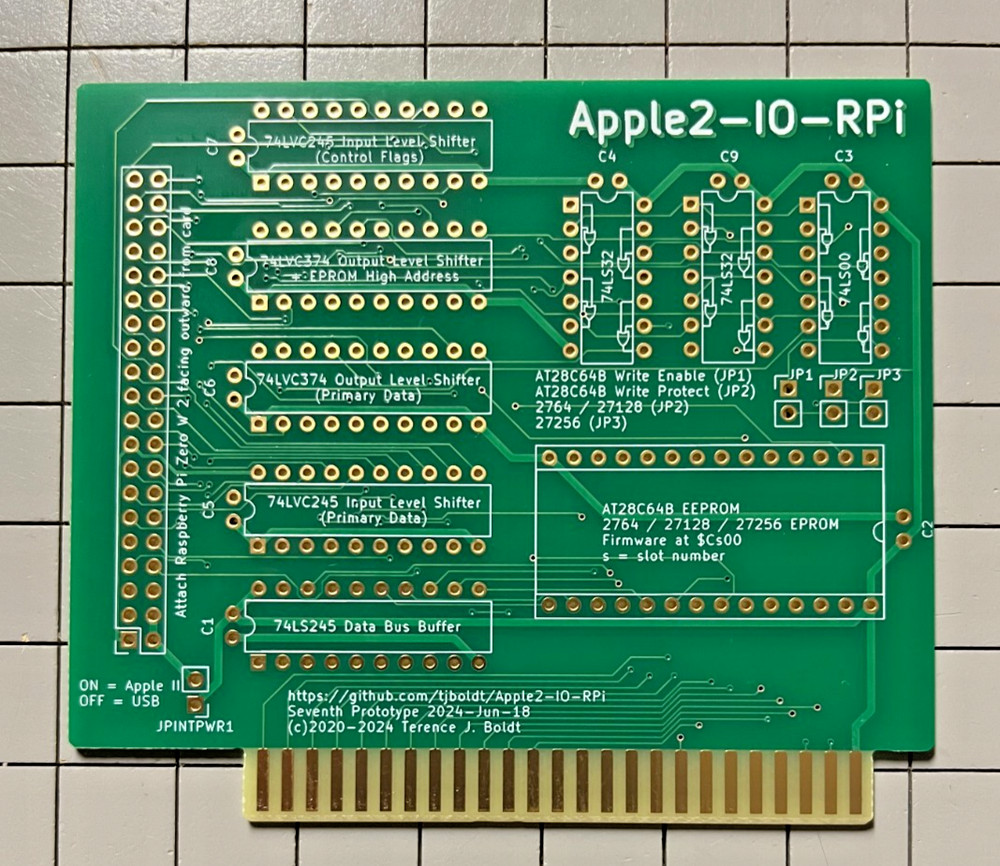 Apple2-IO-RPi Apple II Raspberry Pi Storage and Network Interface PCB