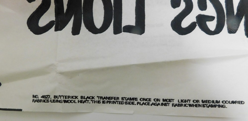 Quick Butterick Hot IronTransfer Sheets 4627