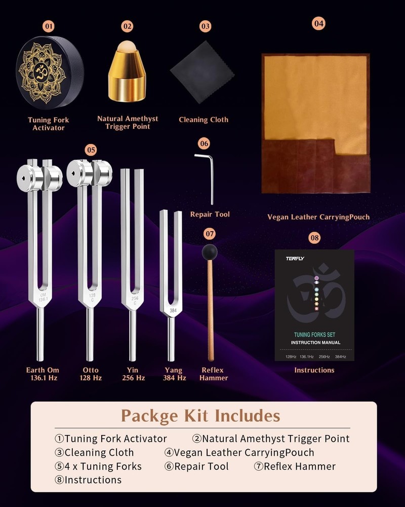 Precise Frequency Tuning Forks - Sound Healing Kit