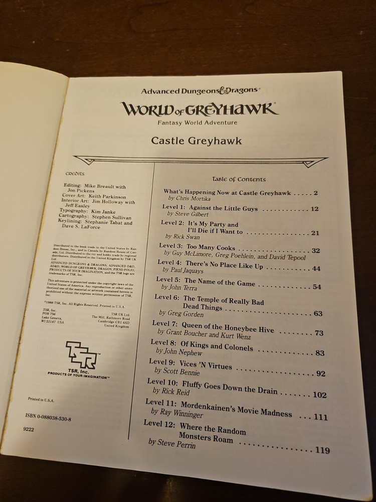 Castle Greyhawk Wg7 9222 TSR Greyhawk Dungeons Dragons Vintage