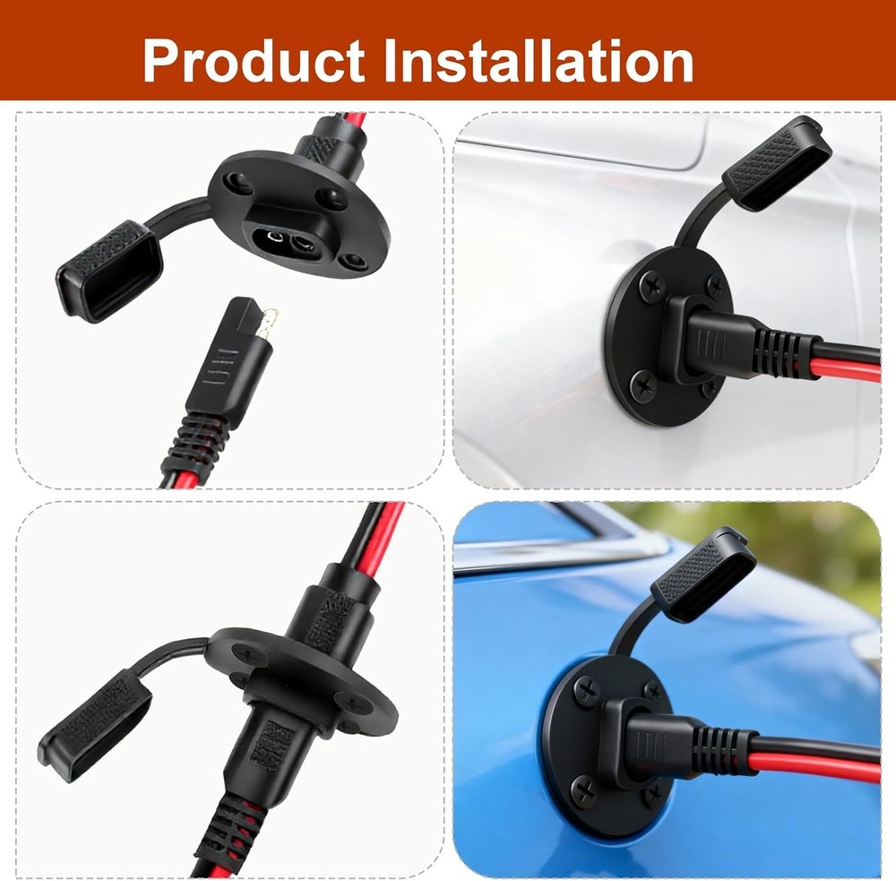 2-Pack 12AWG SAE Quick Connector 1FT Solar Battery Cable