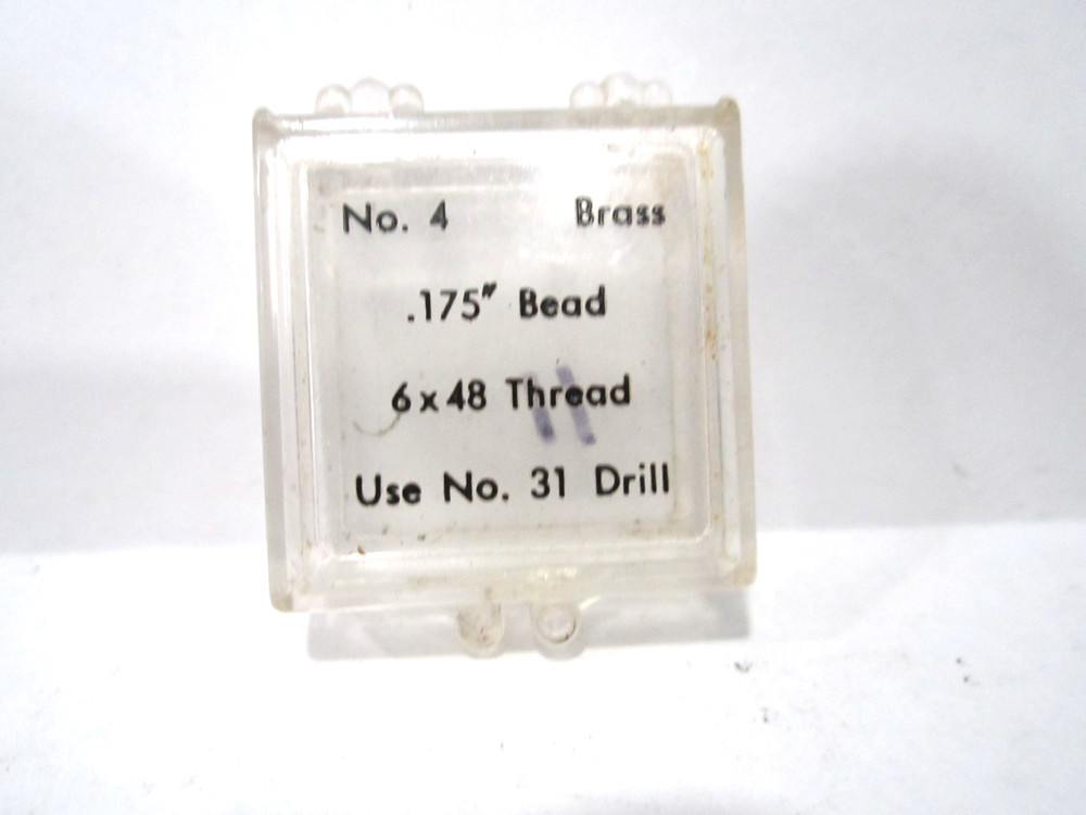 FRONT BEAD .175" DIAMETER HEAD- BRASS. THREAD 6 X 48 (ITEM # J-4569)