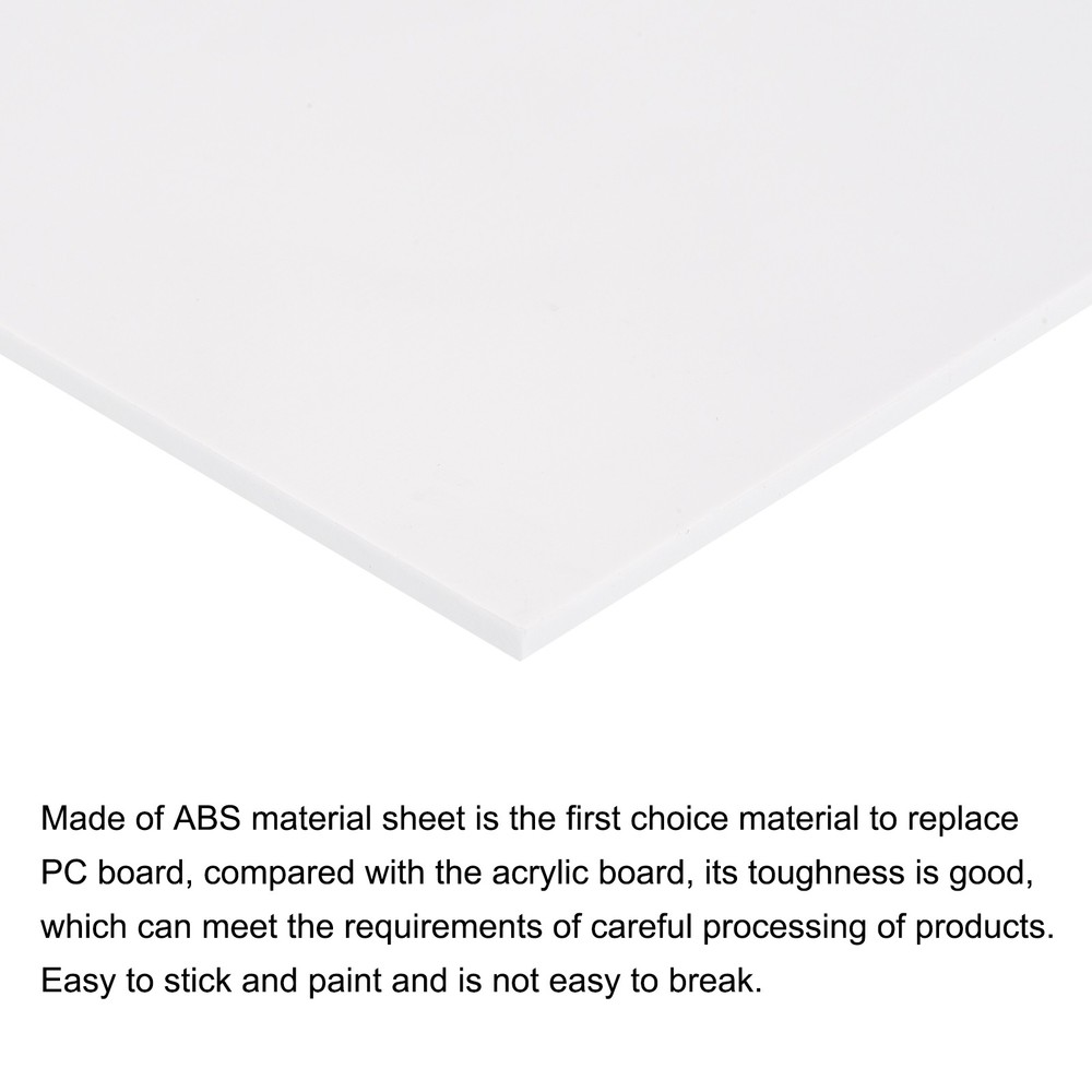 3Pcs ABS Plastic Sheet 10 x 10 x 0.2 Inch ABS Styrene Sheets White