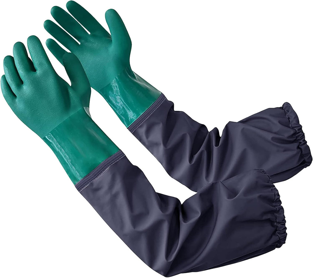 Guantes de estanque de brazo completo con forro de algodón extra largos