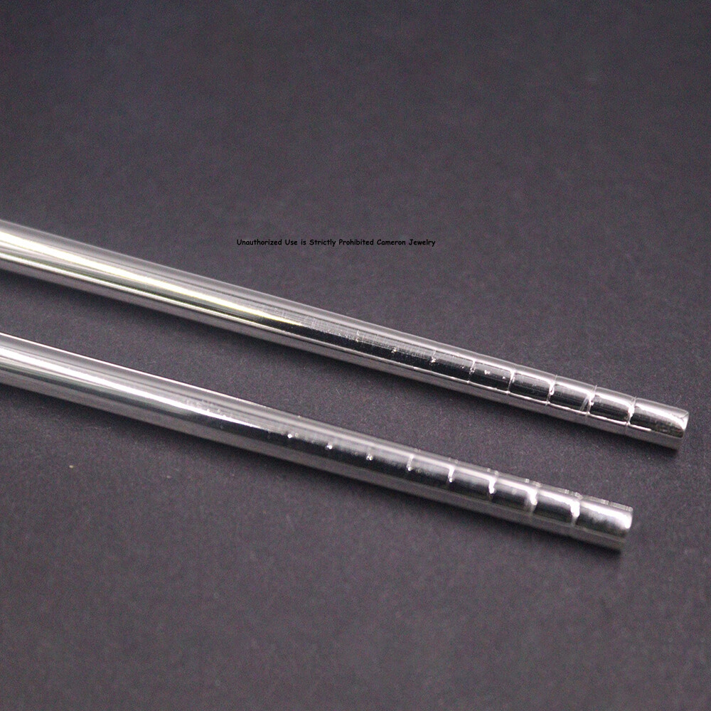 Solid S999 Fine Silver 999 Healthy Square Chopsticks Dinnerware 36-37g 8inch