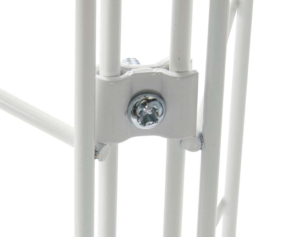 Wire Grid Triangle Tower Display Rack Casters Rolling Castors white 2' x 5 ½' H