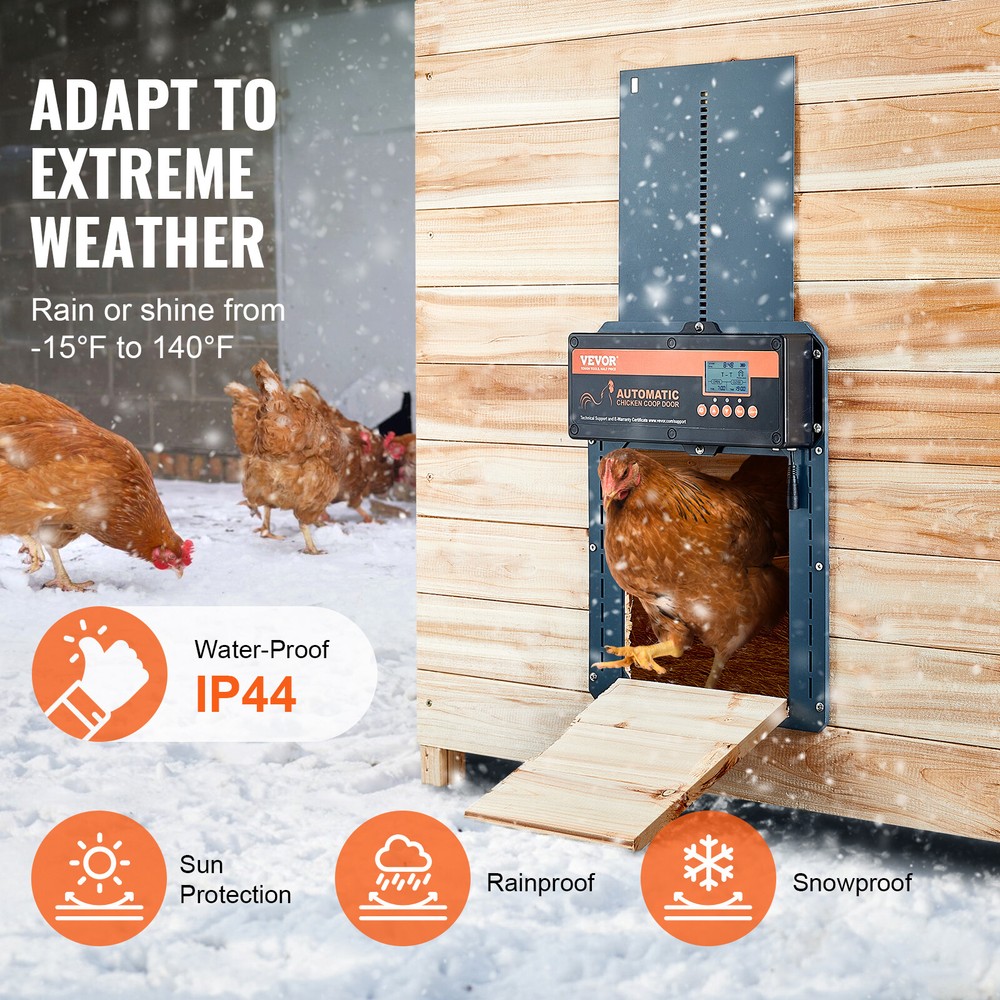 Automatic Chicken Coop Door Auto Chicken Door Opener Timer & Light Sensor