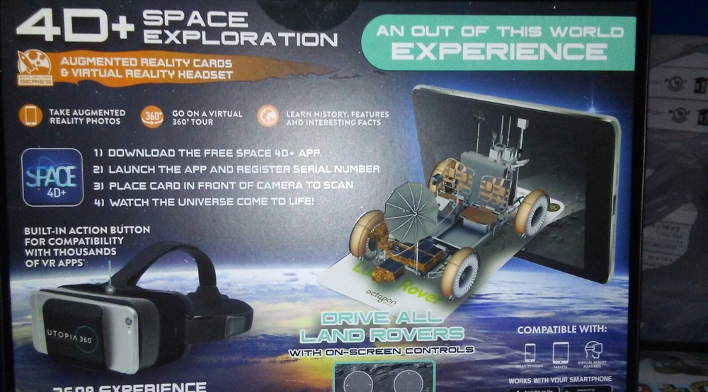 4D + Utopia 360° Space Exploration Augmented Reality Cards And Virtual Headset