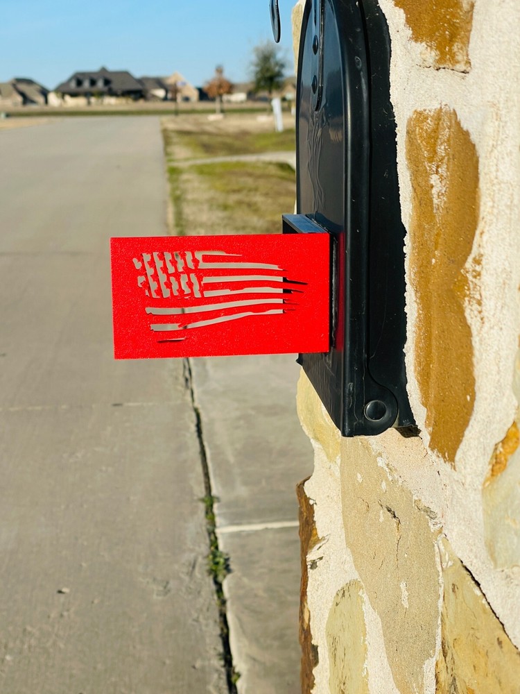 Tattered Flag Mailbox Red Flag Solution Universal Front Mount Mail Replacement