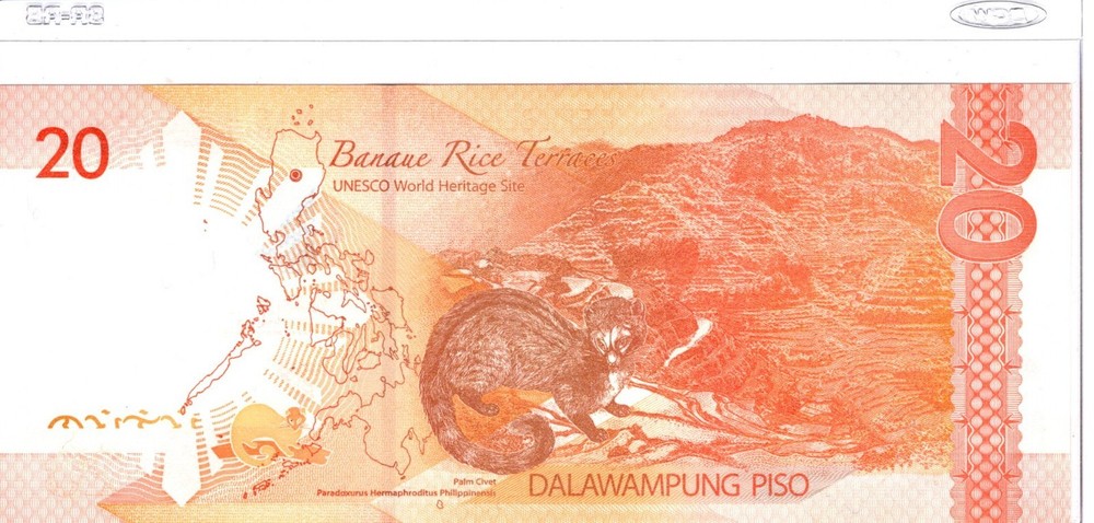 Philippines 20 Piso 2013 P 206 UNC SE973653