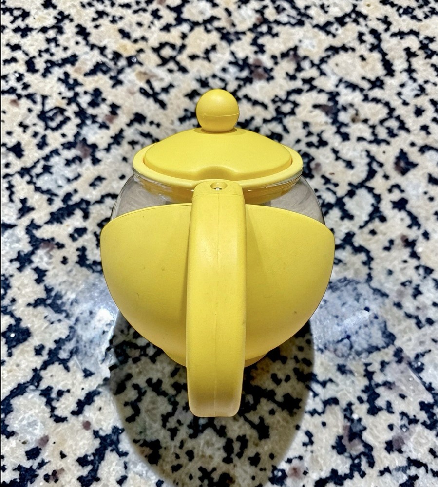 Yellow Tea Ball Diffuser Holder Glass Teapot Plastic Half Moon Infuser Taiwan
