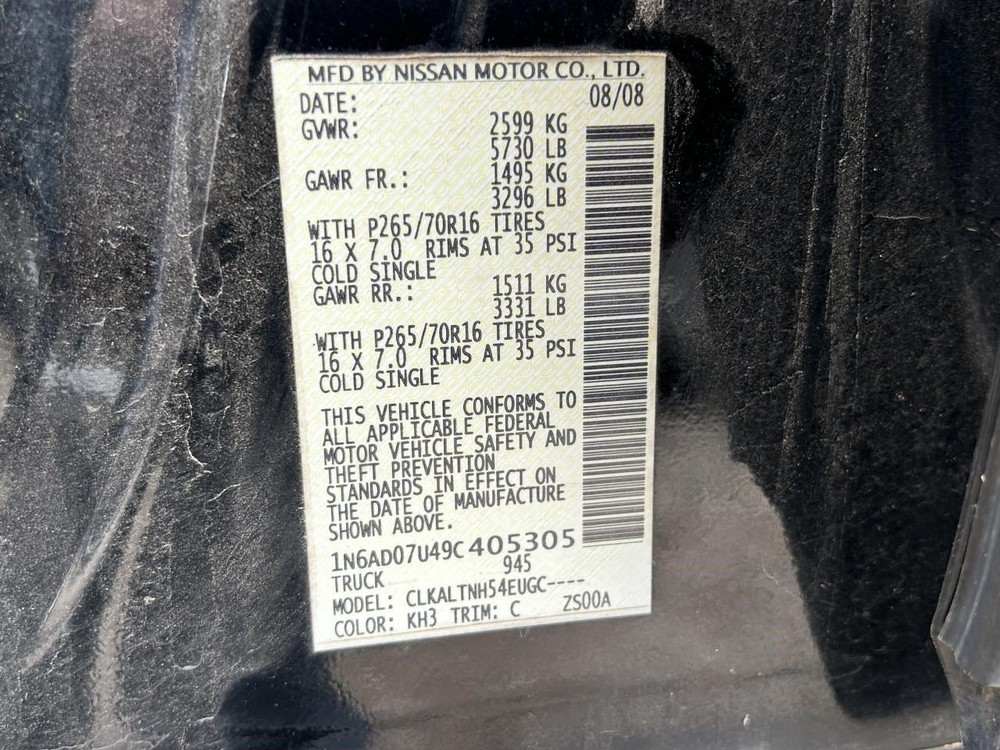 FRONTIER  2009 Fuse Box Cabin 104733920