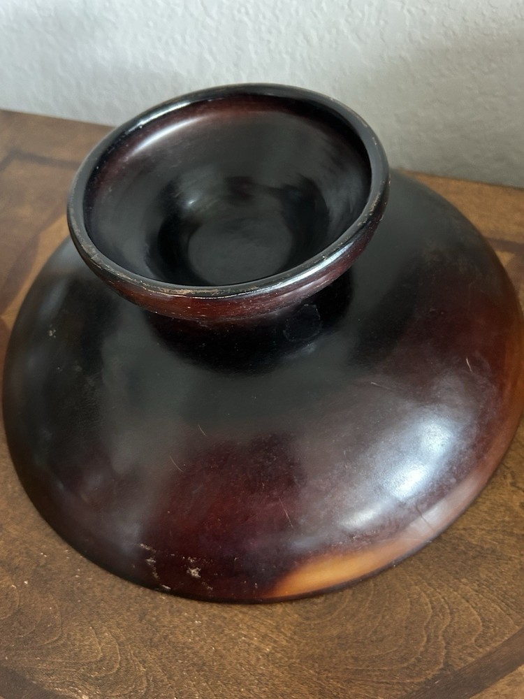 Authentic Peruvian Ceramic Bowl In Disaguita Tradition Geometric Design Signed