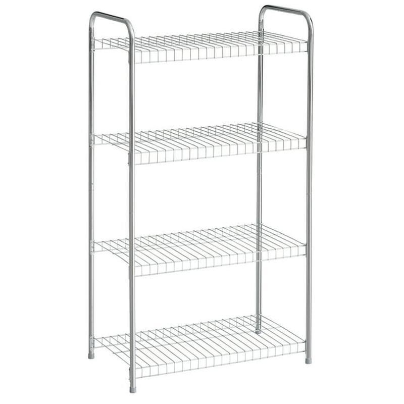 4-Tier Freestanding Wire Shelving Unit Easy Assembly Versatile Storage Space New