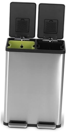 60 Liter / 16 Gallon Rectangular Hands-Free Dual Compartment Recycling