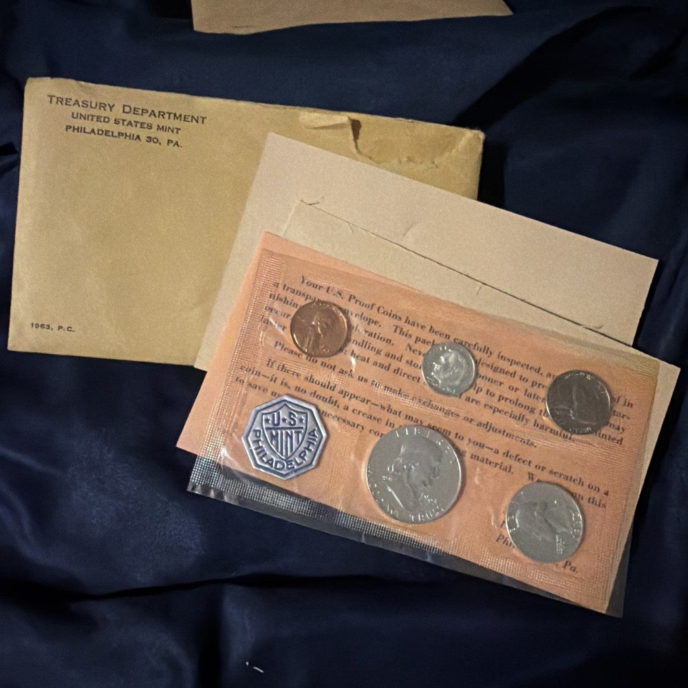 1963 1C-50C Silver Proof Set Original Envelope As Shown