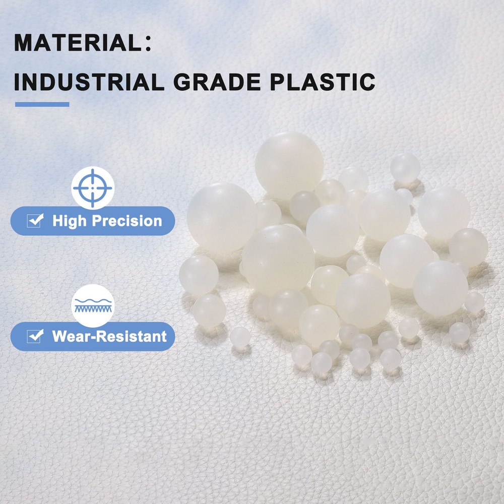 300pcs PP Plastic Bearing Balls 10mm Solid Plastic Ball White