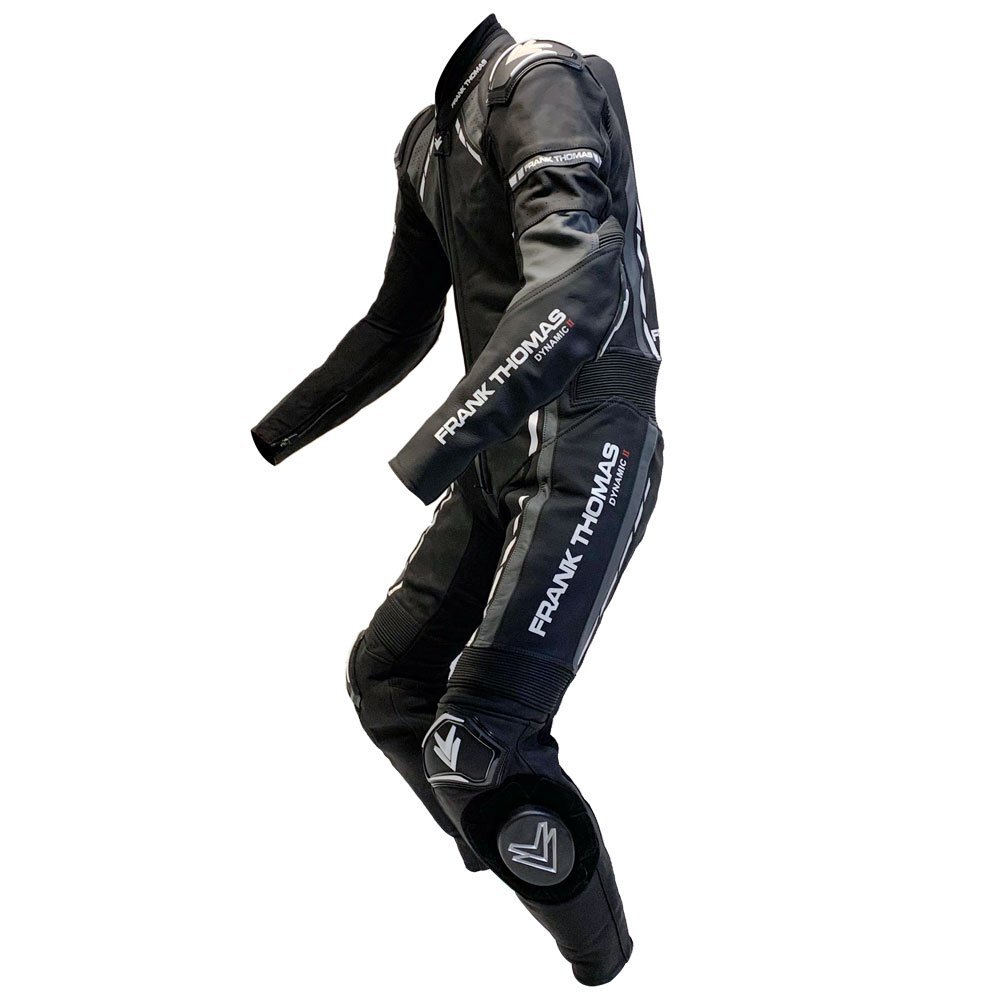 Frank Thomas Dynamic 1pc Leather Suit Black Grey