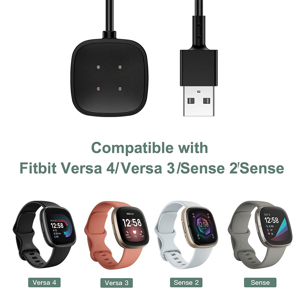 2 pcs Wireless Charger For Fitbit Sense 1 2 /Versa 3 4 USB Fast Charging Dock US