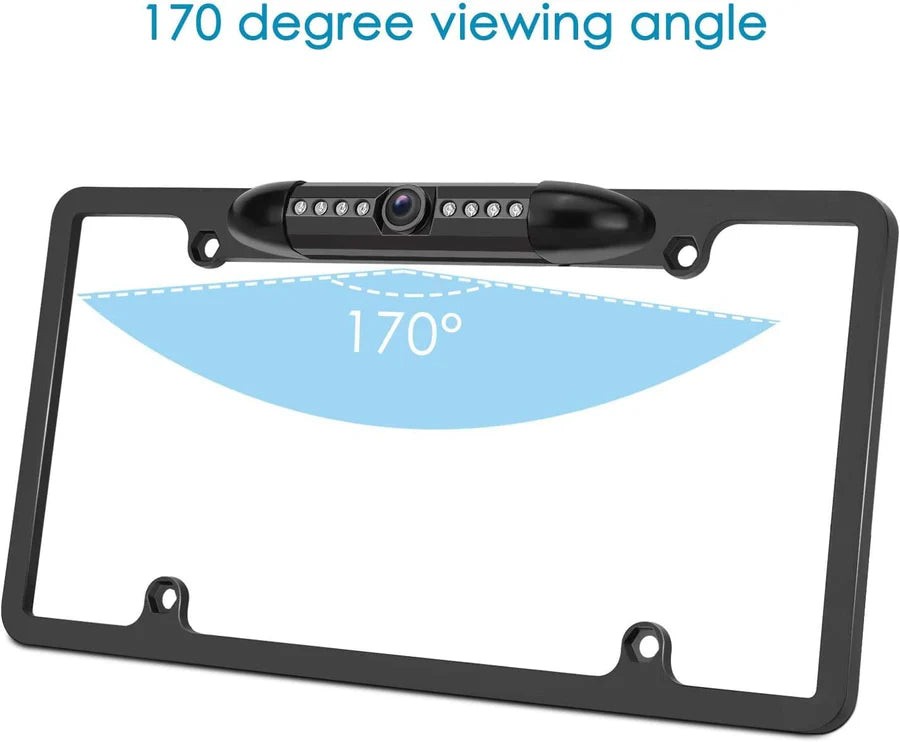 Absolute CAM2100B Black License Plate Backup Camera Front Rear View Reverse