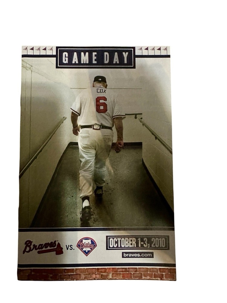 Braves Game Day Program October 1-3, 2010 Bobby Cox