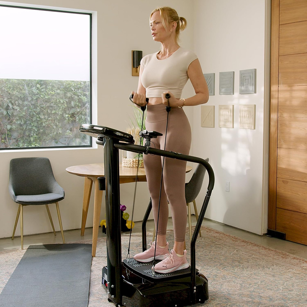 Rhythm Vibration Plate Exercise Machine with Handles for Balance Support – Vibra