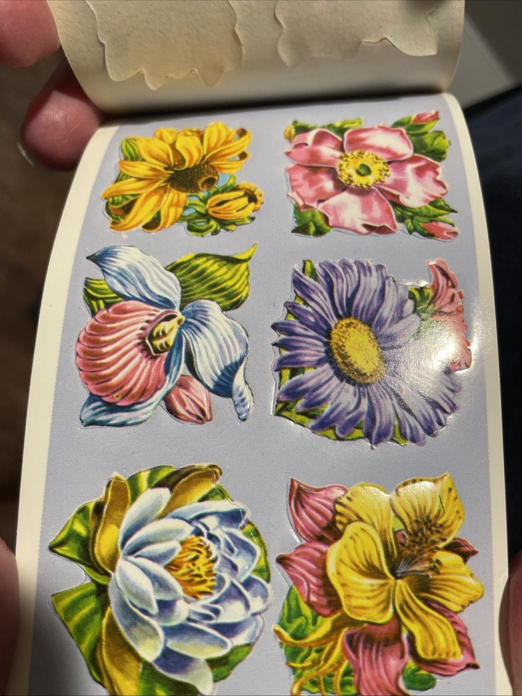 Vintage Dennison Floral Seals