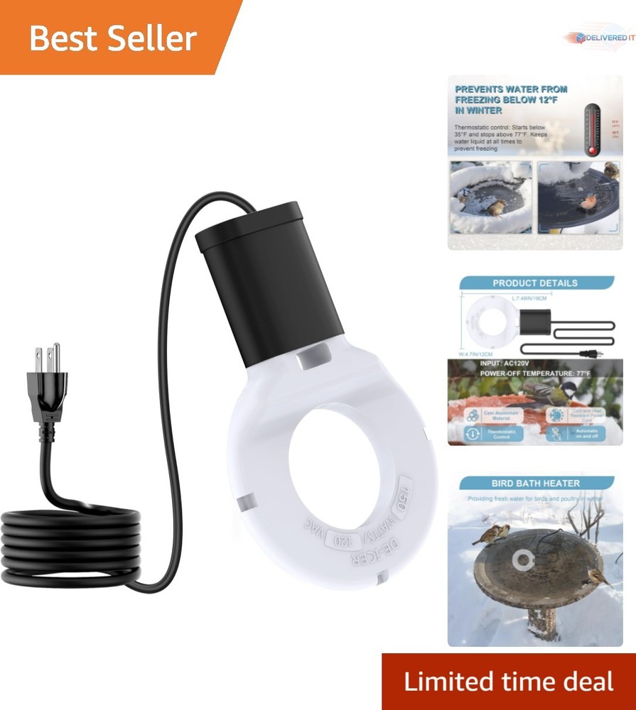 Utility De-Icer Submergible Cast Aluminum Water Heater for Livestock Tank Winter