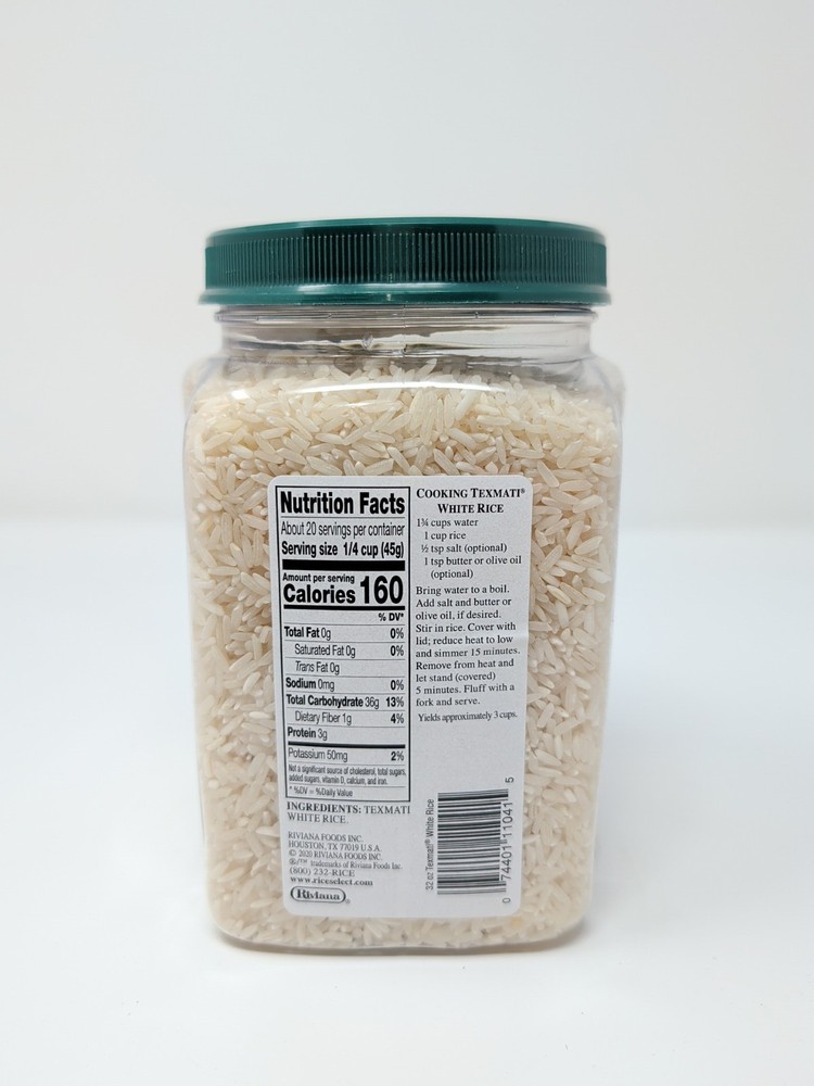 RiceSelect White Texmati Long Grain Basmati Rice 32 Ounce Container