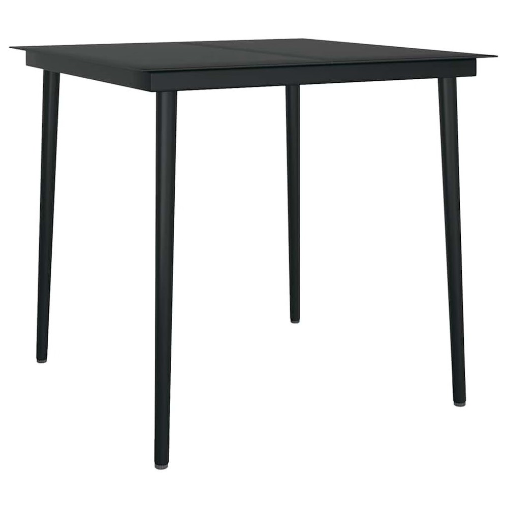 Garden Dining Set Black, Dark Grey