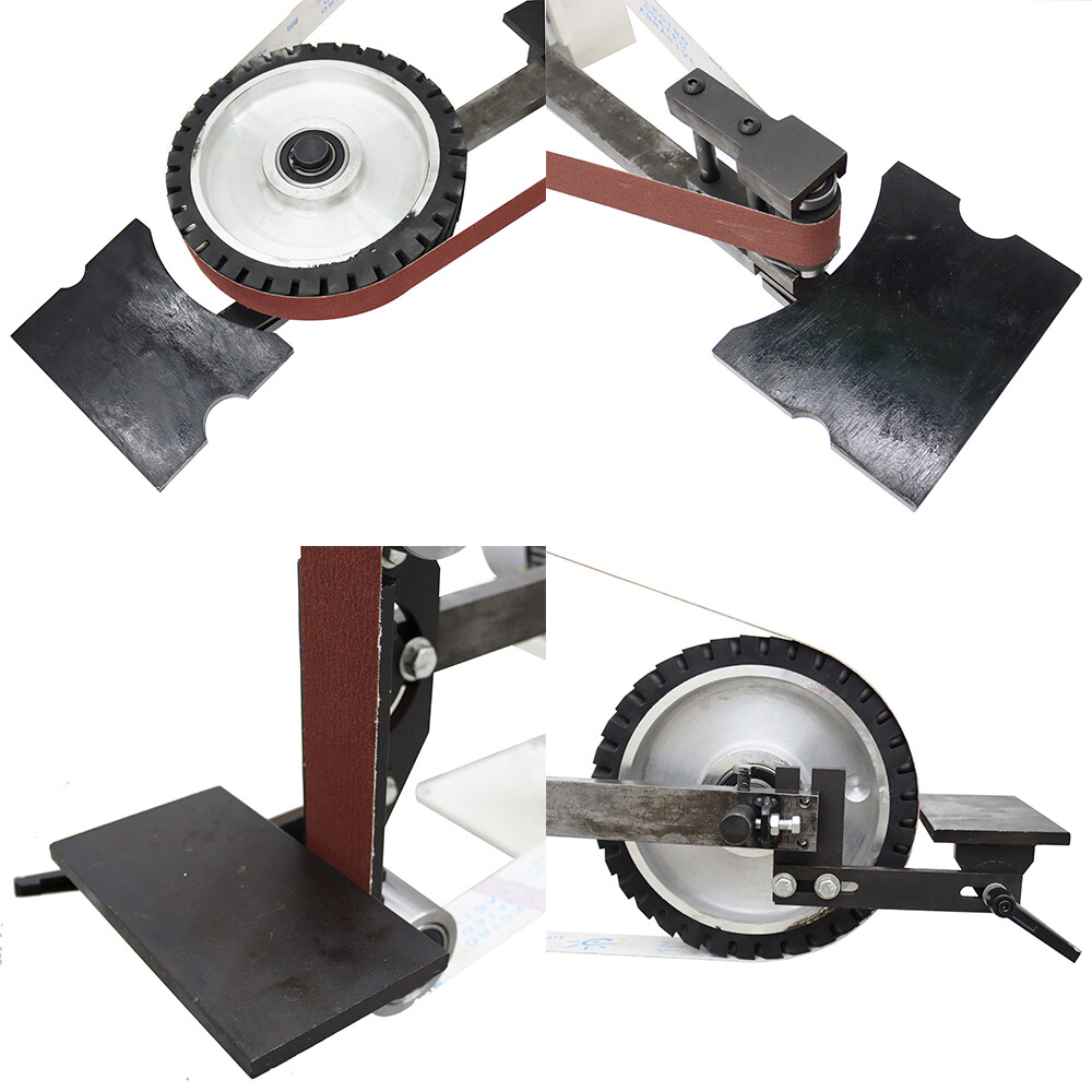 Vertical & Horizontal Frequency Conversion Belt Sander Grinder 3 Grinding Wheels