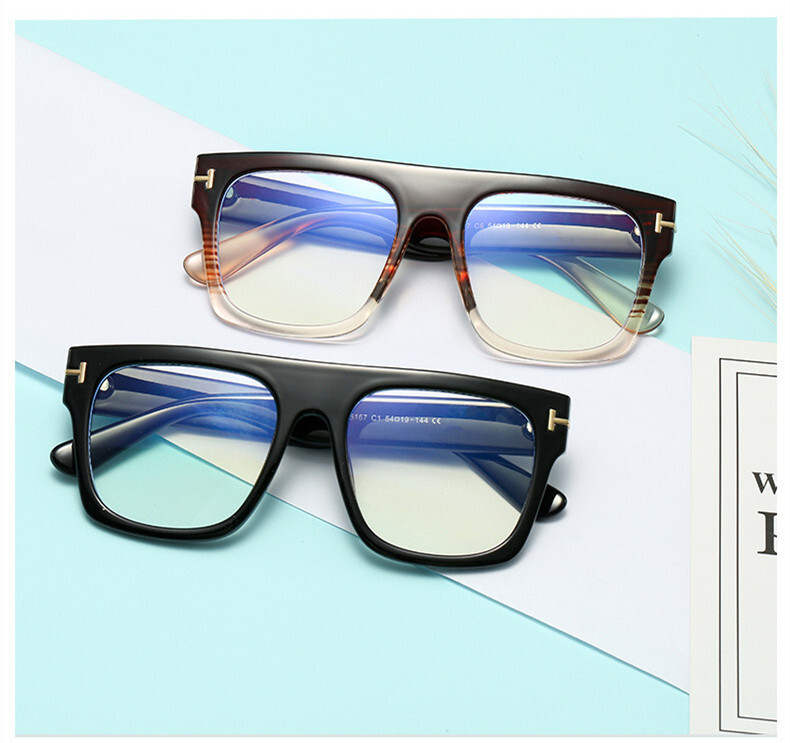 Oversize Anti blue ray Reading glasses Fashion Flat top Square Frames for Reader