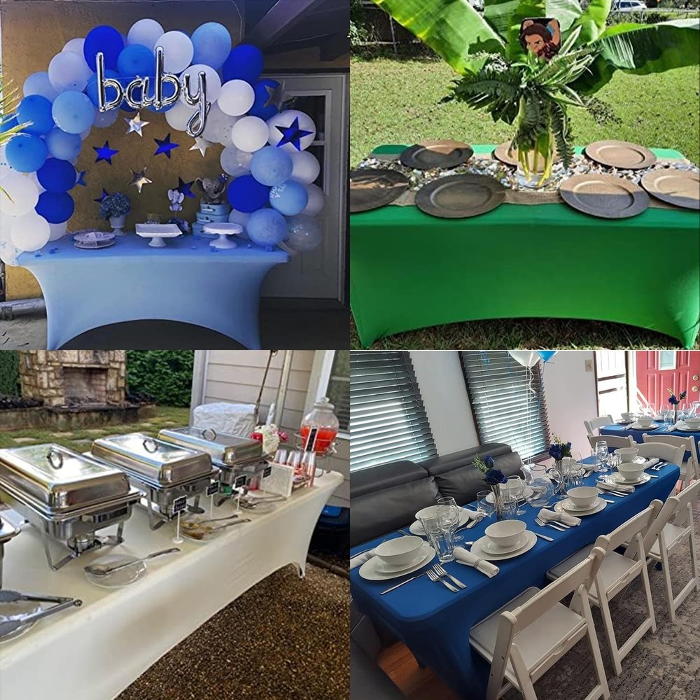 6Pack Spandex Table Covers 6ft，Fitted Tablecloth for 6ft Rectangular Tables, ...