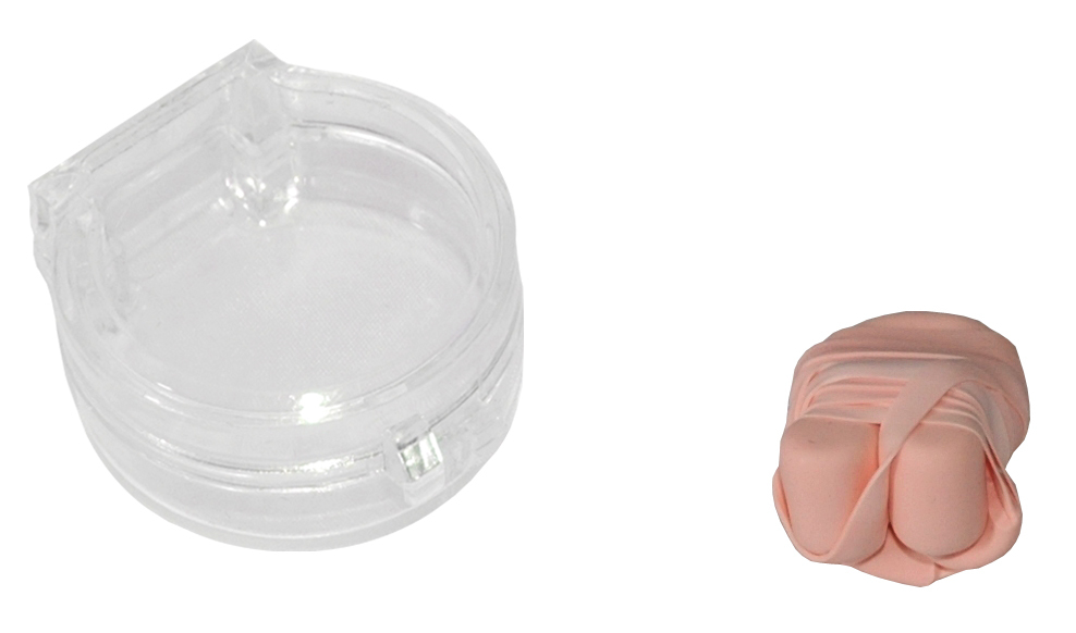 BLUE REEF Nose Clip Rubber Covered Elastic Head Band Clear Solid Carry Case