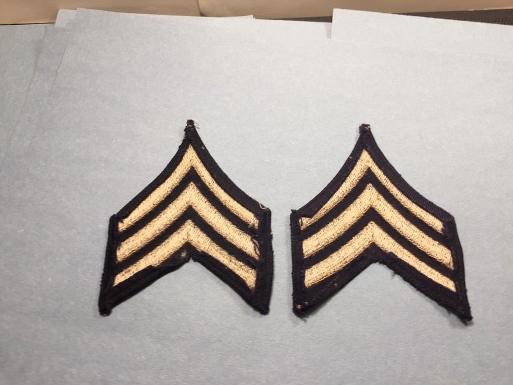 Vintage WWII era US Army - Sergeant Chevrons (silver) 2 pcs