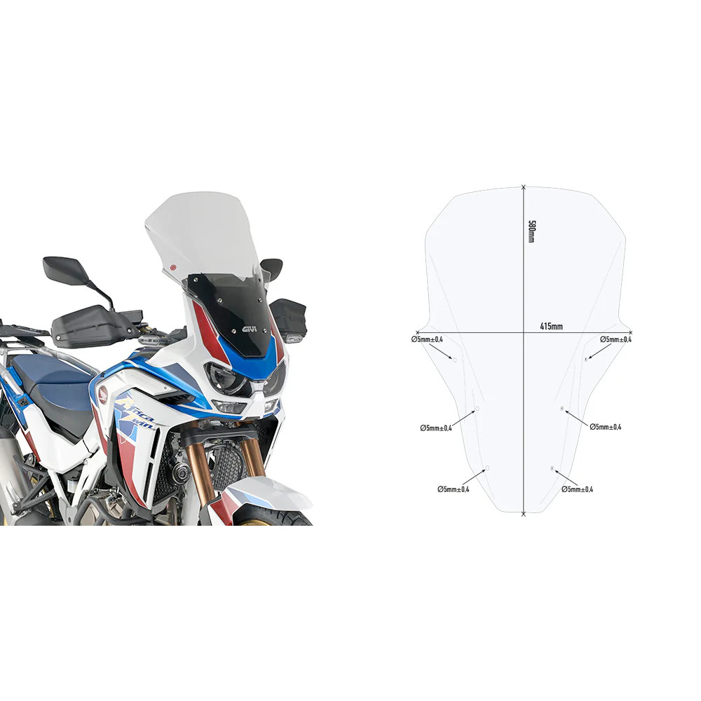 GIVI D1178ST Clear Motorcycle Windshield - Fits Replacement & Wind