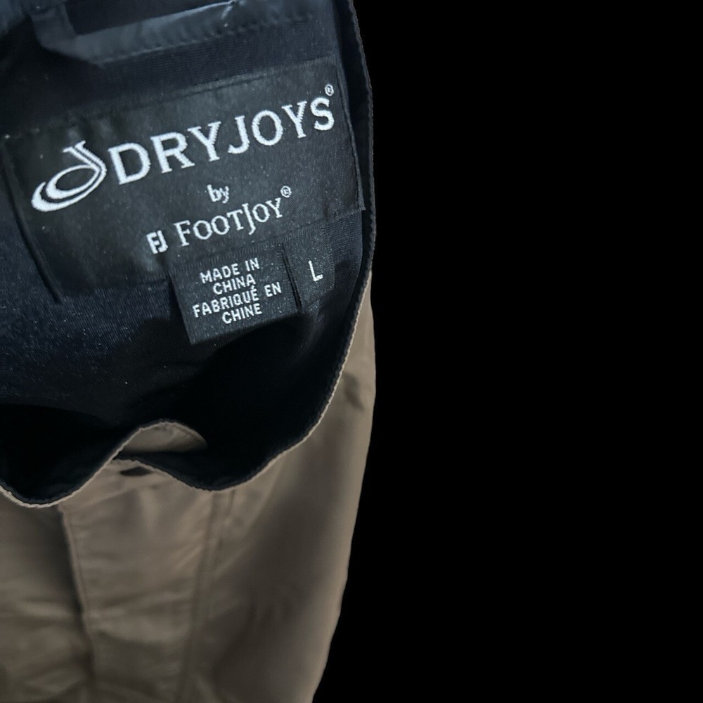 DryJoys By FootJoy golf jacket men Large tan short sleeve pullover windbreaker
