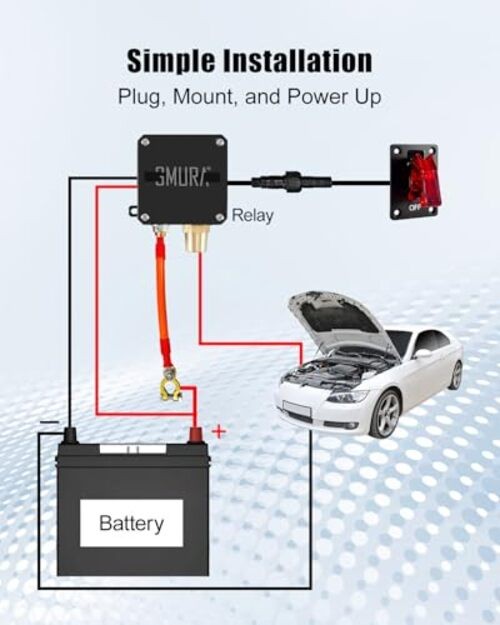 12V 250A Battery Disconnect Switch with Rocker Panel, Car Battery Kill Switch
